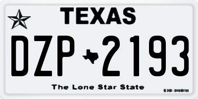 TX license plate DZP2193