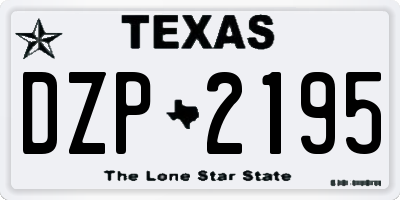 TX license plate DZP2195