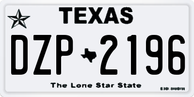 TX license plate DZP2196