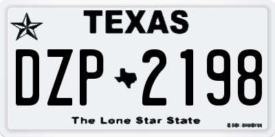 TX license plate DZP2198
