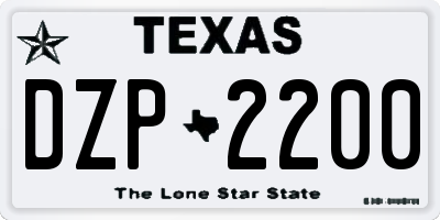 TX license plate DZP2200