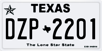 TX license plate DZP2201