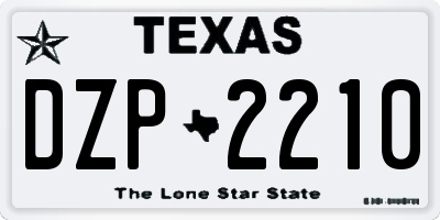 TX license plate DZP2210