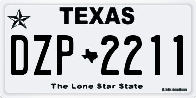 TX license plate DZP2211