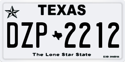 TX license plate DZP2212