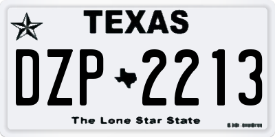 TX license plate DZP2213
