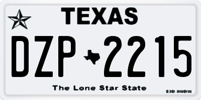 TX license plate DZP2215