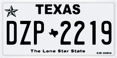 TX license plate DZP2219
