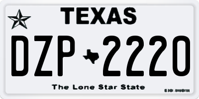 TX license plate DZP2220