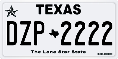 TX license plate DZP2222