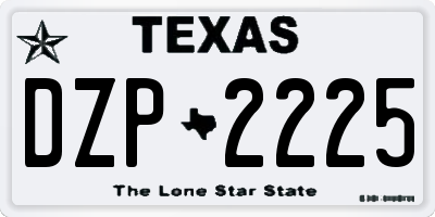 TX license plate DZP2225