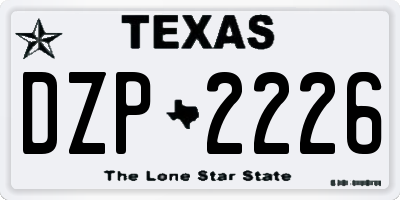 TX license plate DZP2226