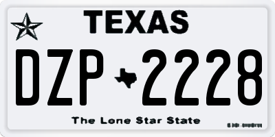 TX license plate DZP2228