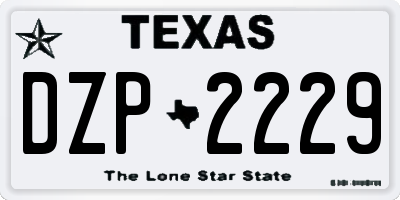 TX license plate DZP2229