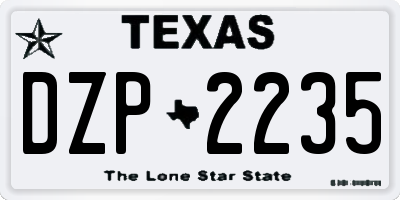TX license plate DZP2235