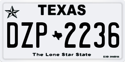 TX license plate DZP2236