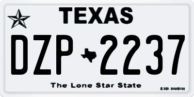 TX license plate DZP2237