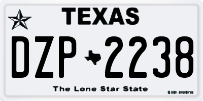 TX license plate DZP2238