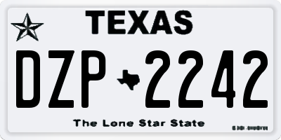 TX license plate DZP2242