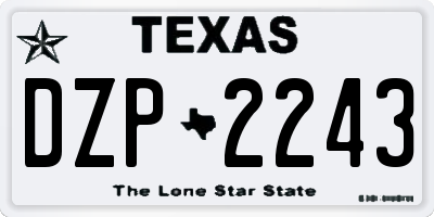 TX license plate DZP2243