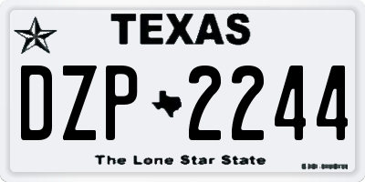 TX license plate DZP2244