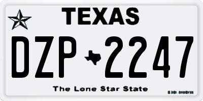TX license plate DZP2247