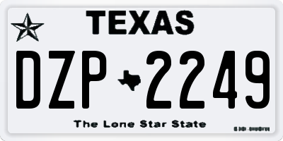 TX license plate DZP2249
