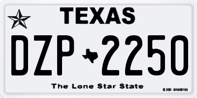 TX license plate DZP2250