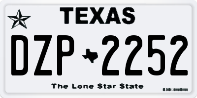 TX license plate DZP2252