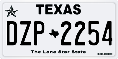 TX license plate DZP2254