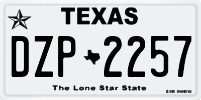 TX license plate DZP2257