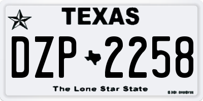 TX license plate DZP2258