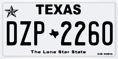 TX license plate DZP2260