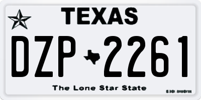TX license plate DZP2261