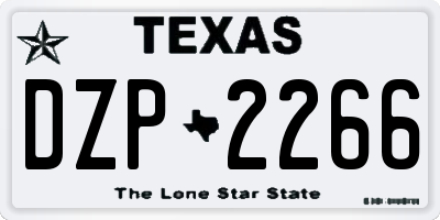 TX license plate DZP2266