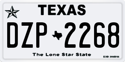 TX license plate DZP2268