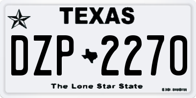 TX license plate DZP2270