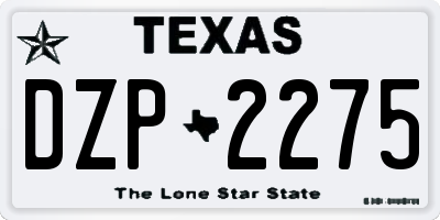 TX license plate DZP2275