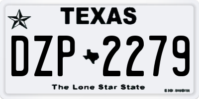 TX license plate DZP2279