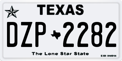 TX license plate DZP2282
