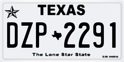 TX license plate DZP2291