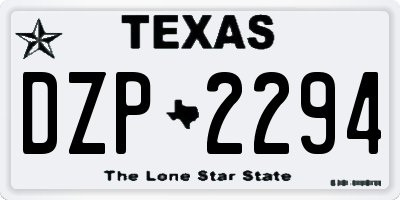 TX license plate DZP2294