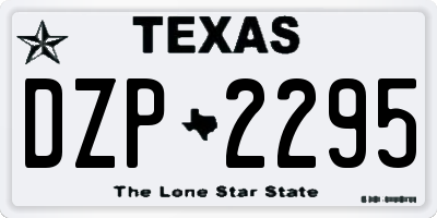 TX license plate DZP2295
