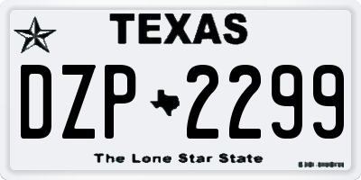 TX license plate DZP2299