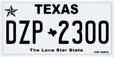 TX license plate DZP2300