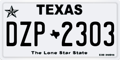 TX license plate DZP2303