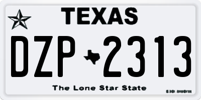 TX license plate DZP2313