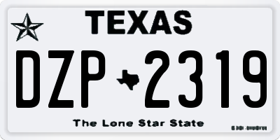 TX license plate DZP2319