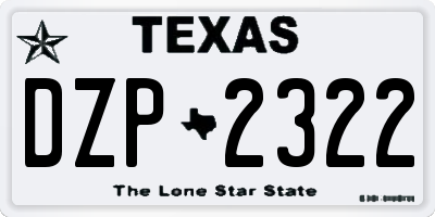 TX license plate DZP2322