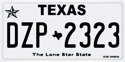 TX license plate DZP2323